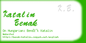 katalin benak business card